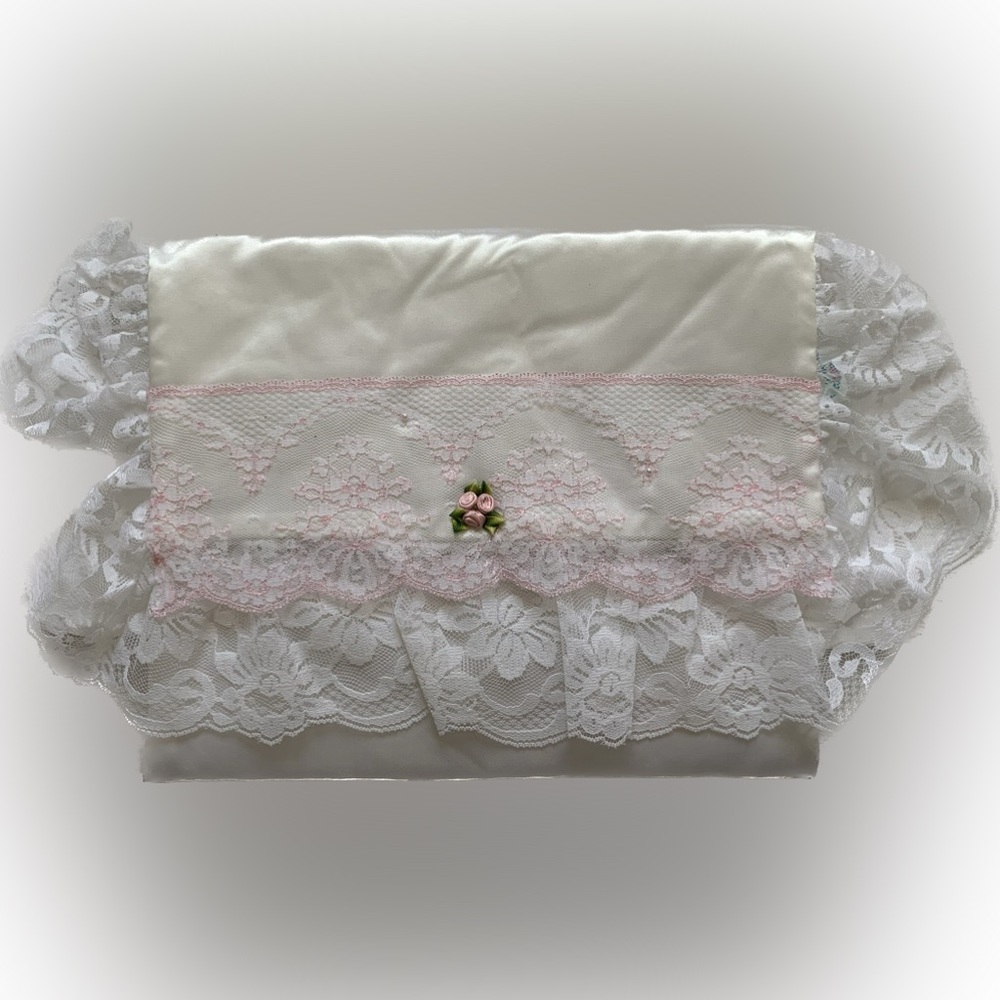 New vintage lace satin travel pouch case bag